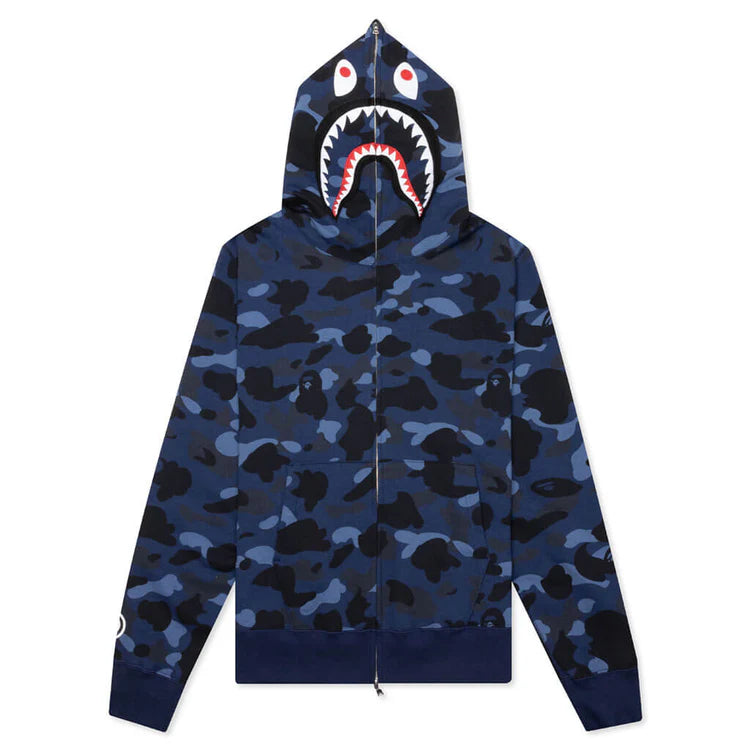 Trendy Shark Camouflage Zippered Hoodie