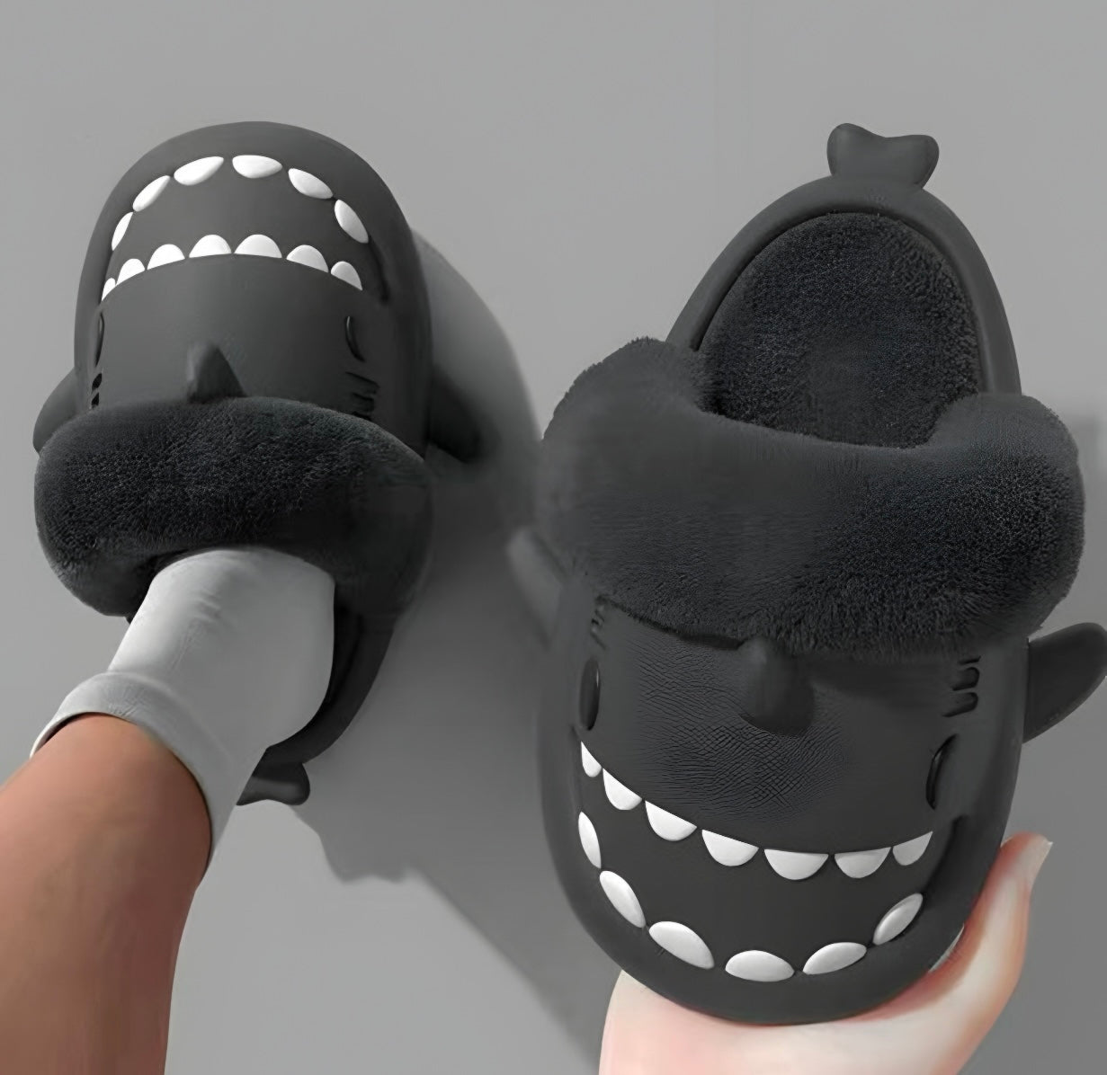 Fluffy Shark Slippers