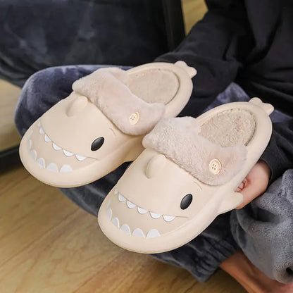 Plush Warm Shark Flip Flops